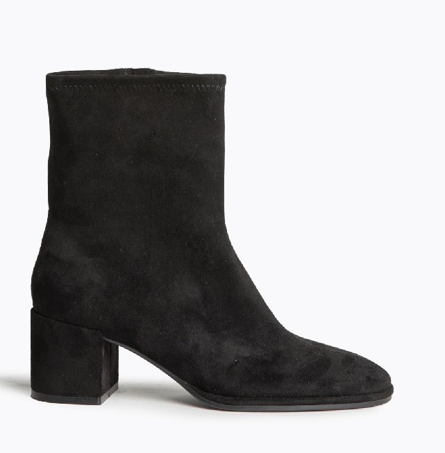 Corina Shoes Black suede boots with block heels