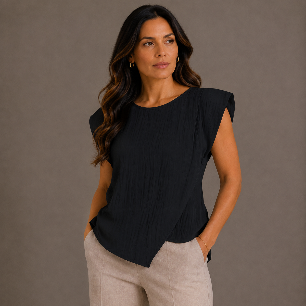 Black Draped Top
