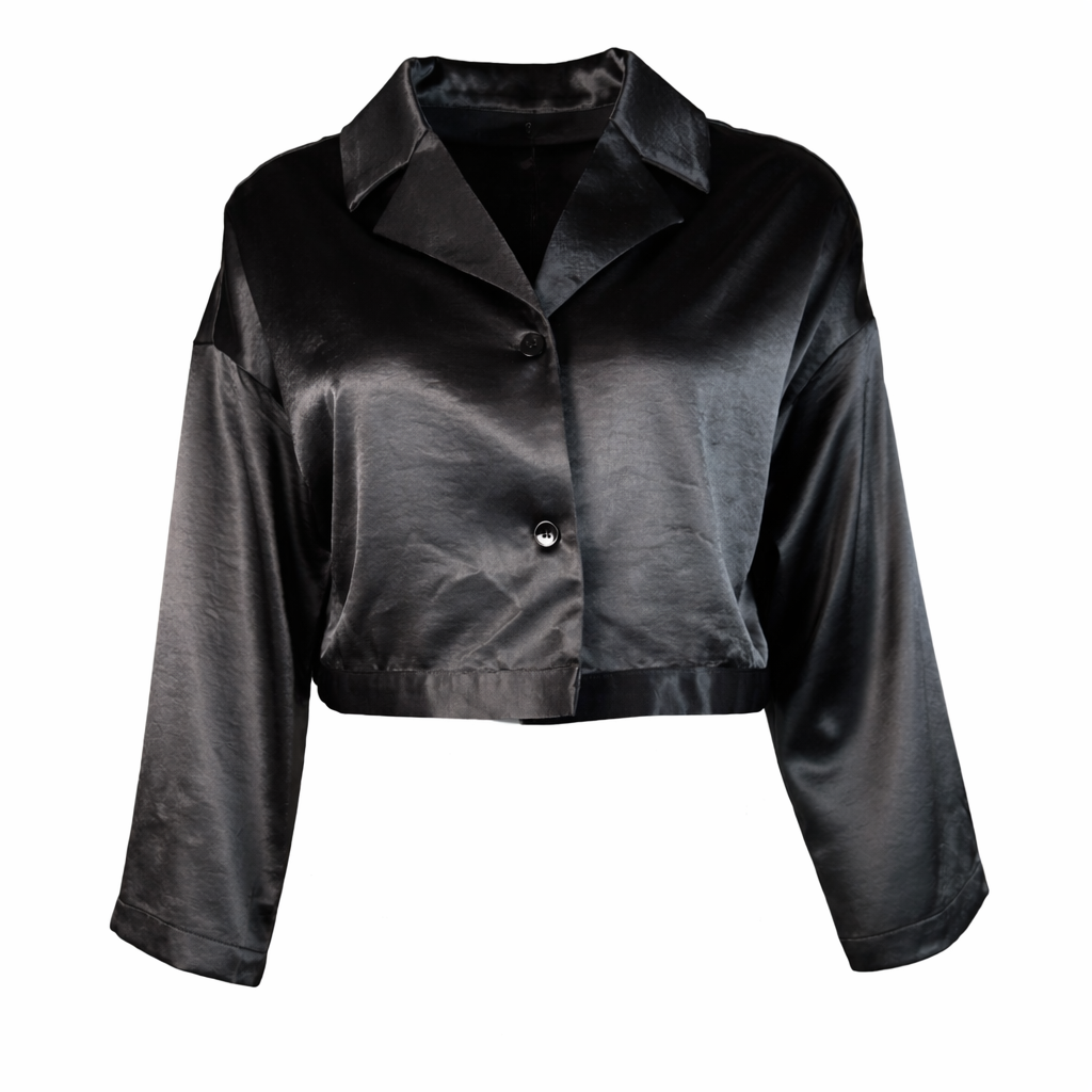 Black satin vest ctn