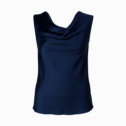 Satin sleeveless plain top