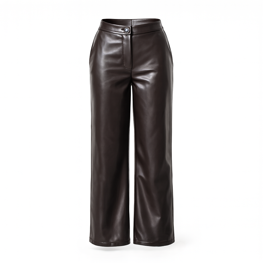 Brown leather pants CHERRY BLUE