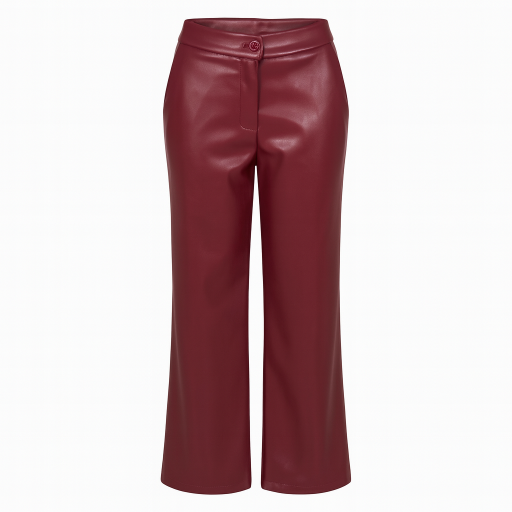 Bordeaux leather pants CHERRY BLUE