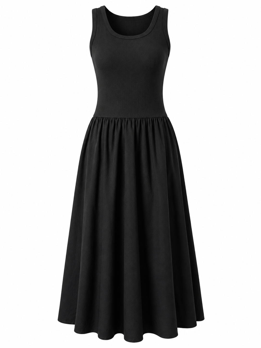 Casual maxi black dress