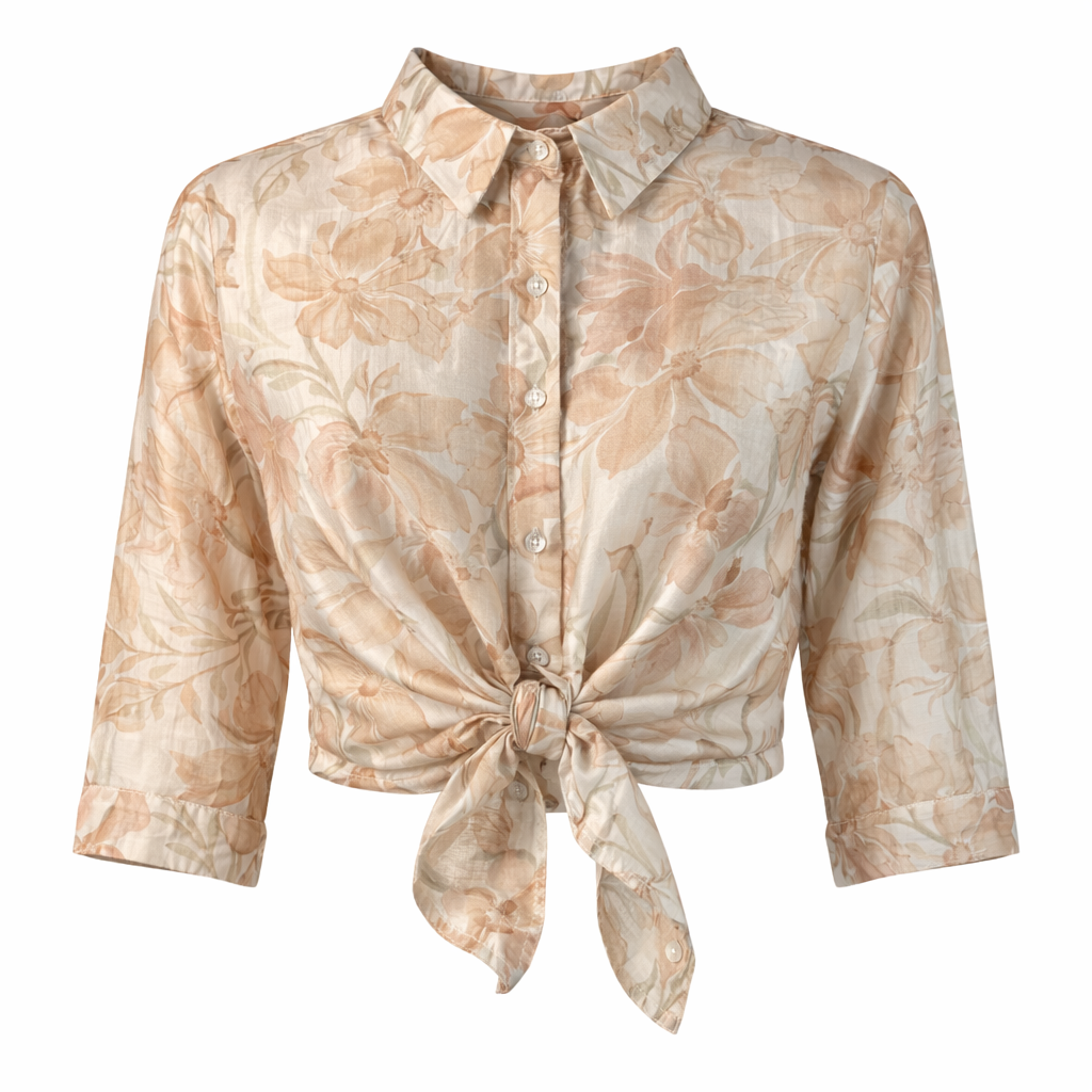 Floral printed shirt - pastel colors LOUIZA FASHION