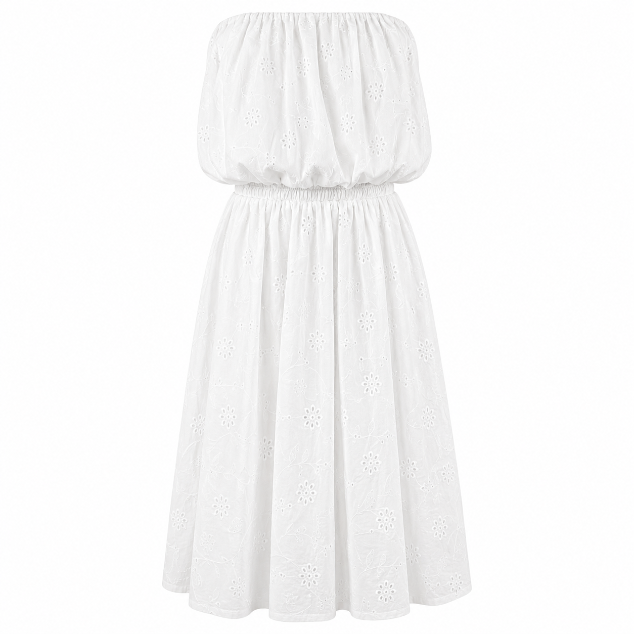 Embroidered white skirt