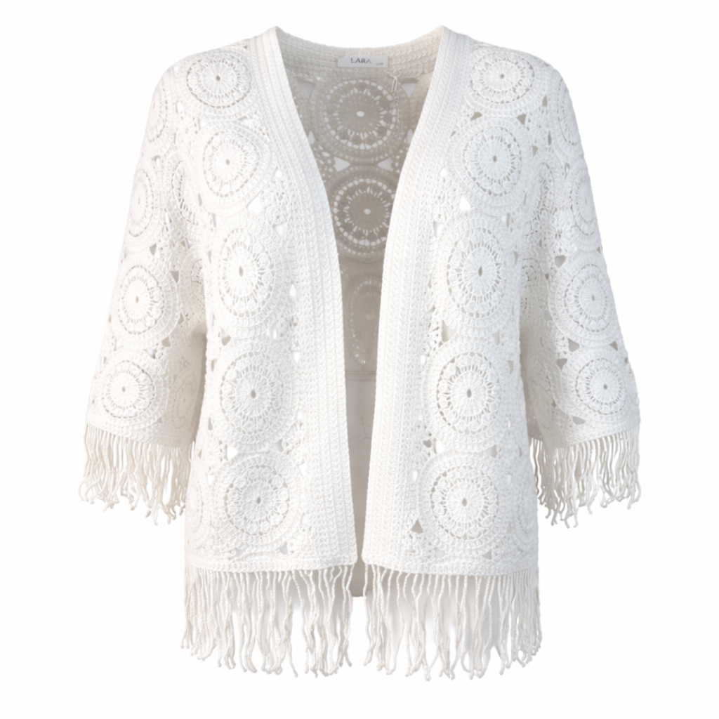Open cardigan with frills LARA