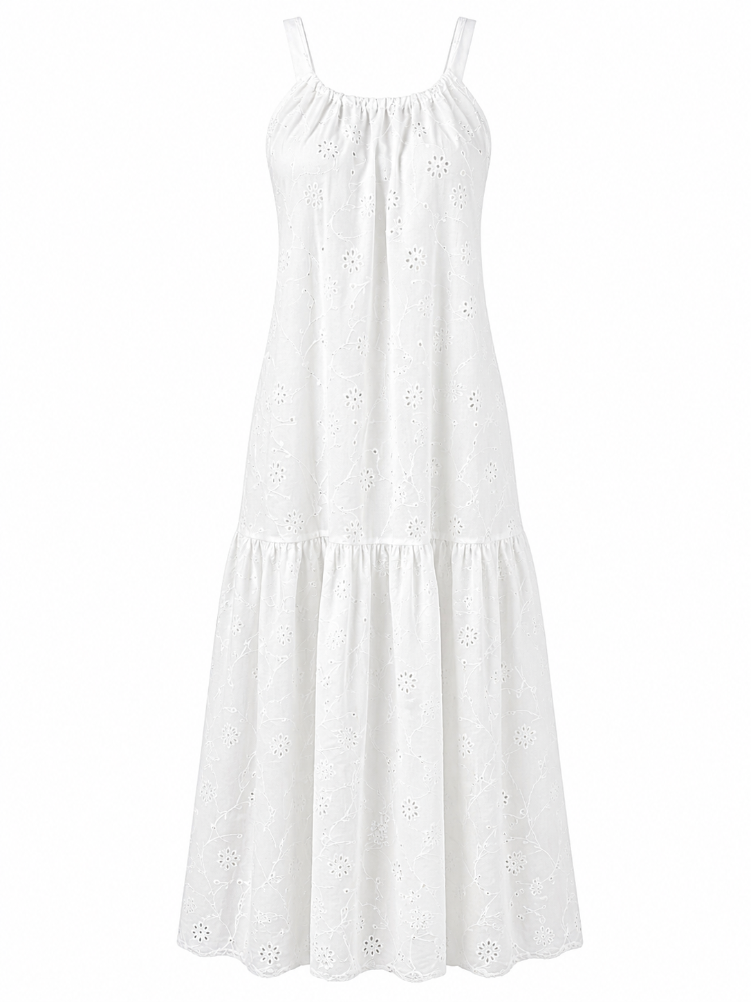 Embroidered maxi white dress