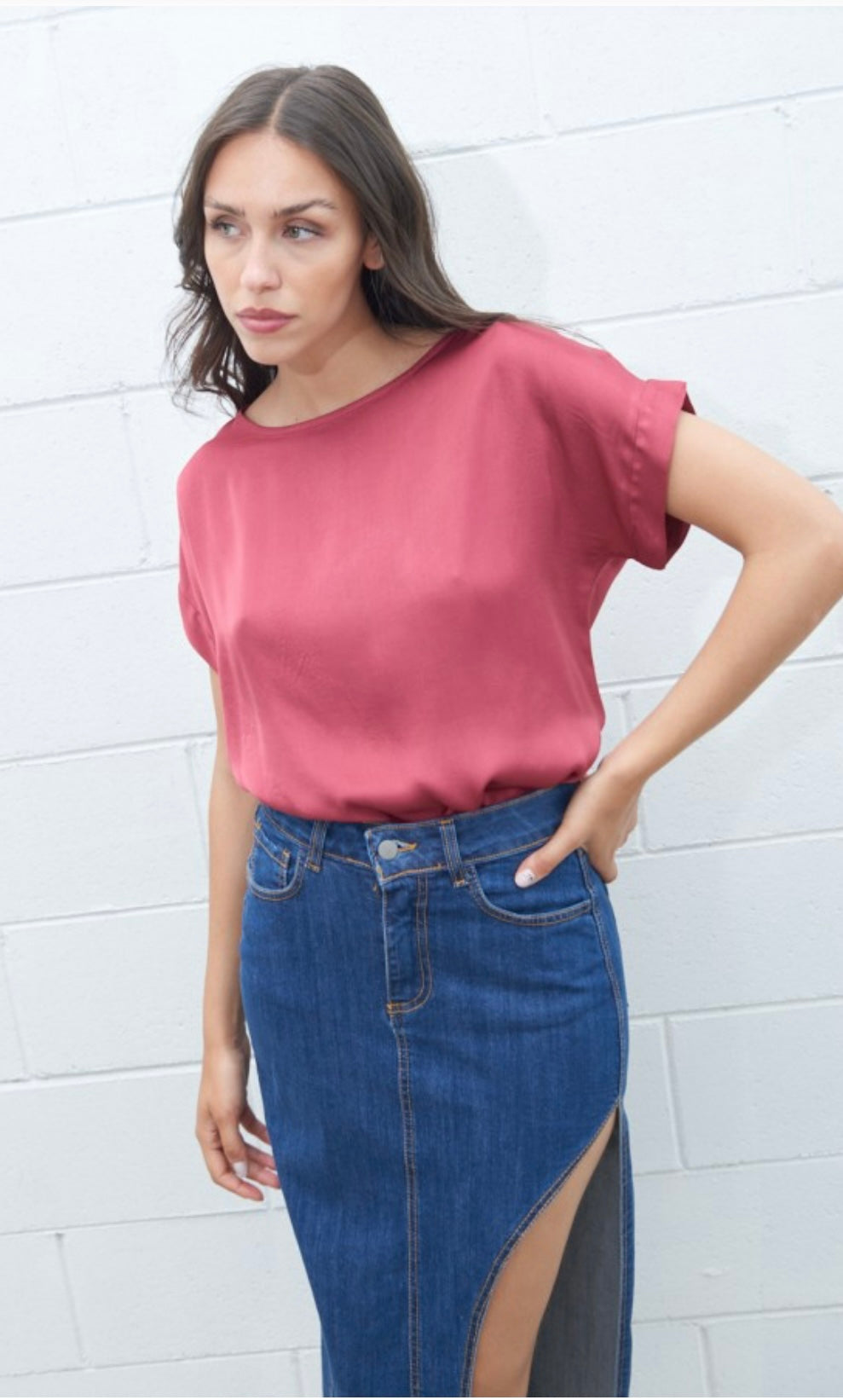 Viscose shirt Indigo CHERRY BLUE
