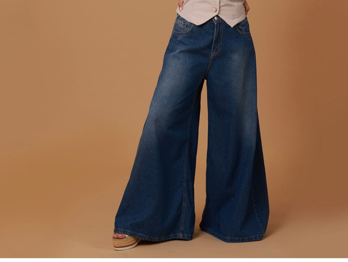 JeansPALAZZO blue CHERRY BLEU