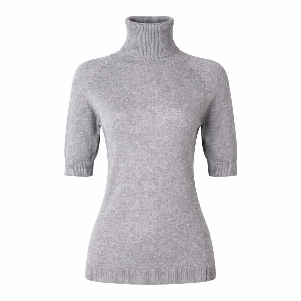 High neck metallic sweater CHERRY BLUE