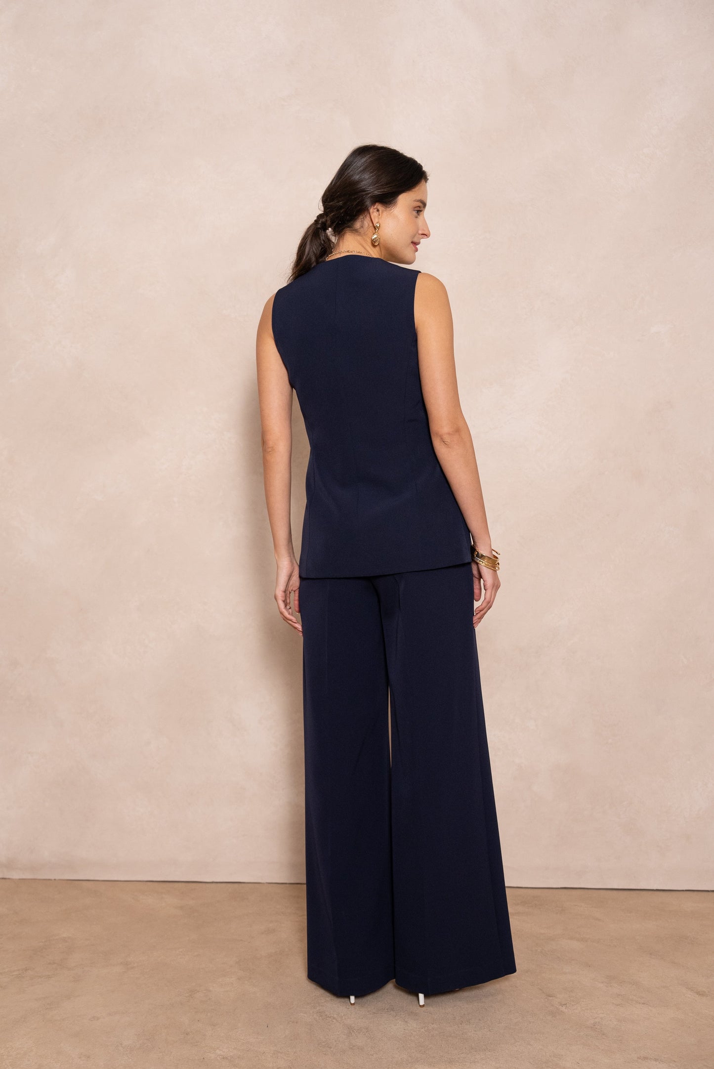 Fitted waistcoat with gold buttons ATTENTIF