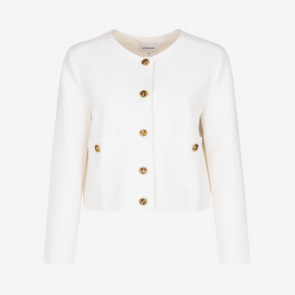 Big size Bandage blazer with gold button