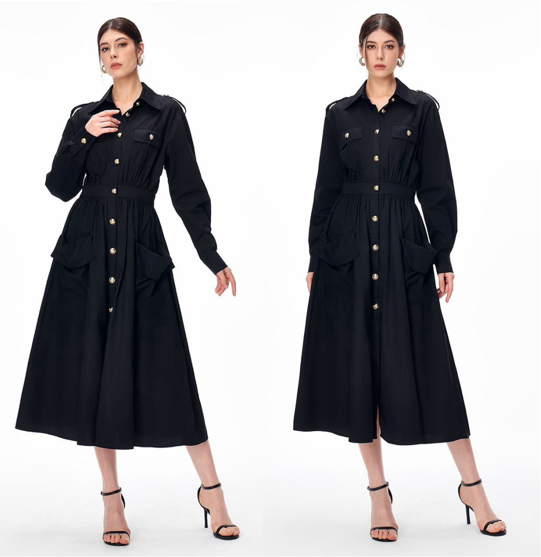 Midi shirt dress Beige/Black CHANCE ITALIA