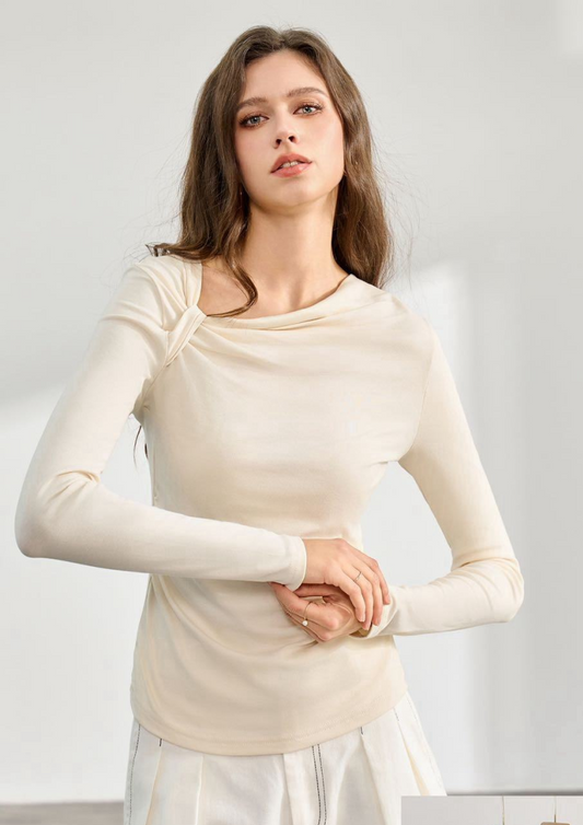 Asymmetrical cotton top