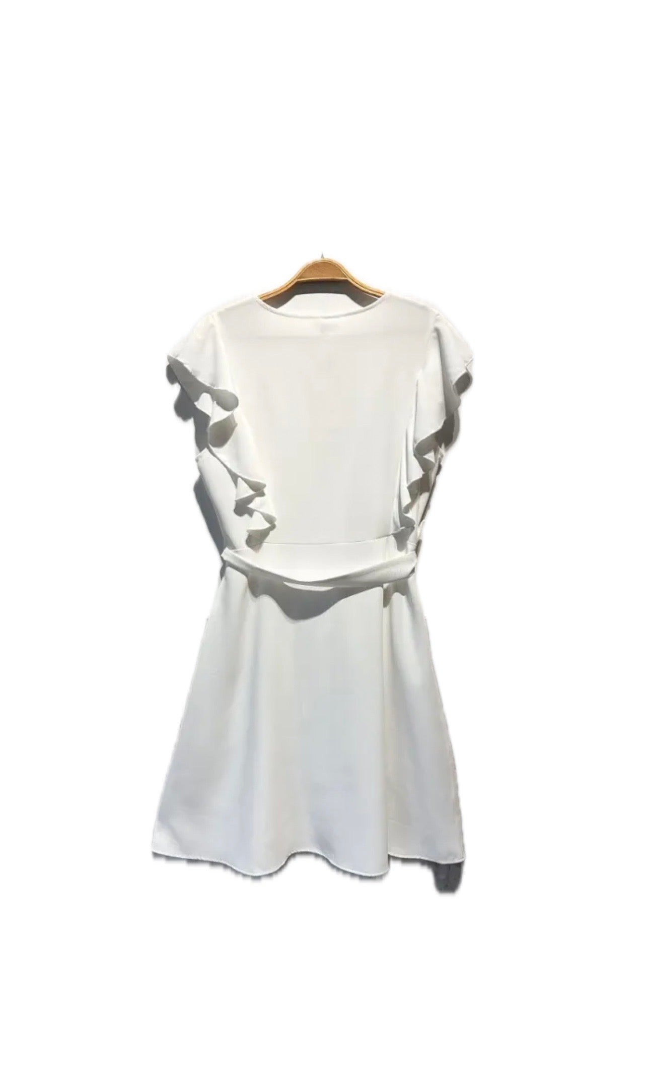 Big size white dress with belt KICHIC