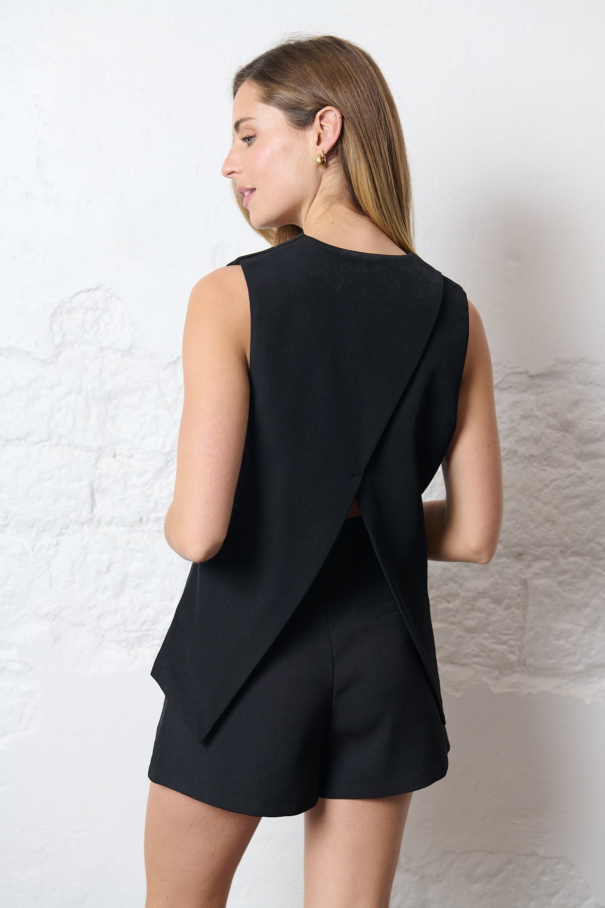 Navy blue vest open back