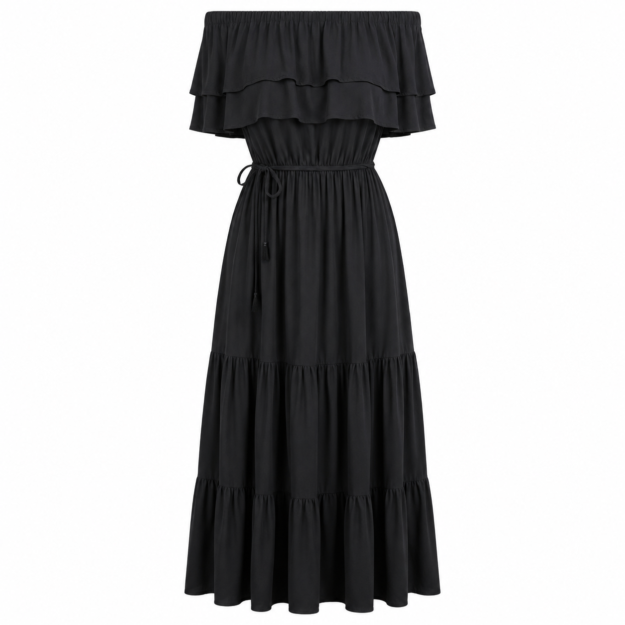 Off shoulders maxi dress Black