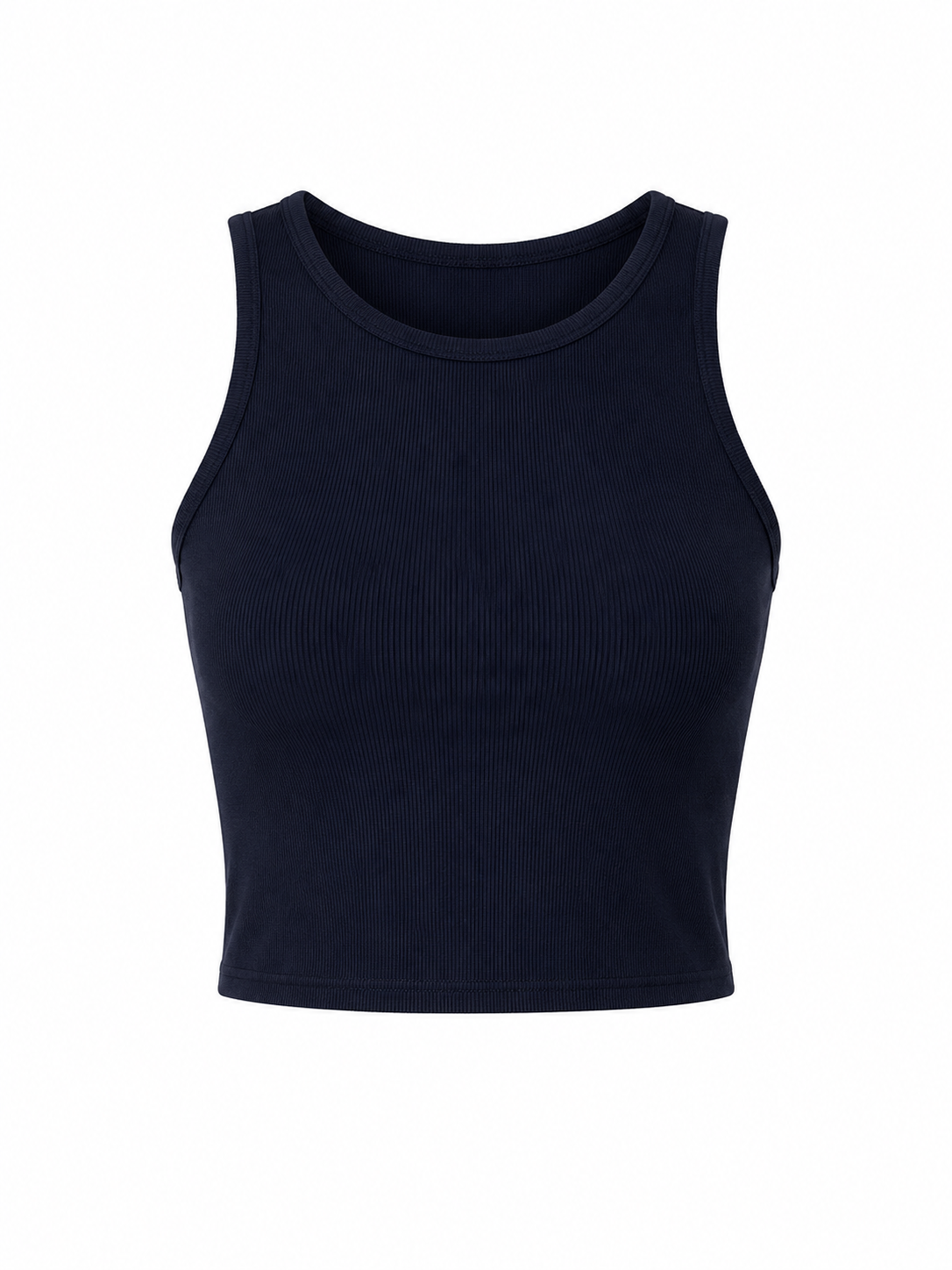 Plain viscose crop top - navy