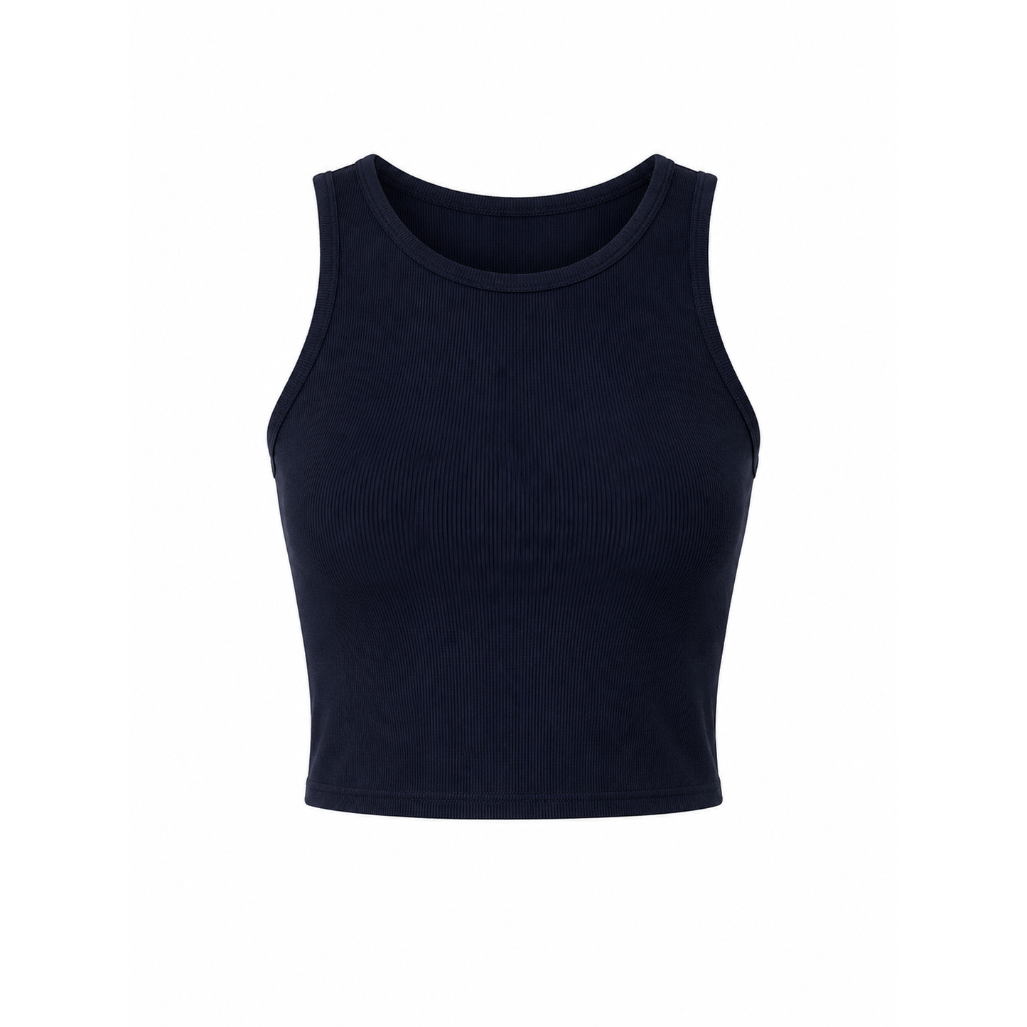 Plain viscose crop top - navy