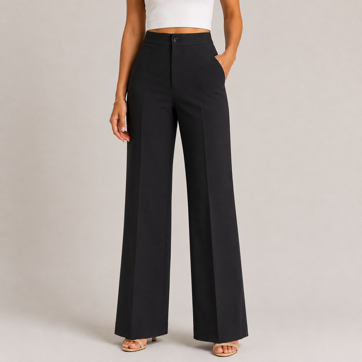Straight legs black pants