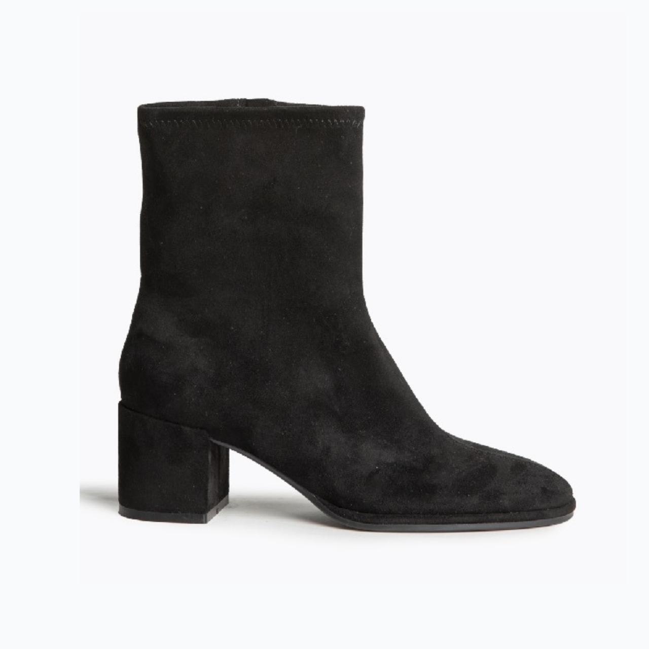 Corina Shoes Black suede boots with block heels CORINA