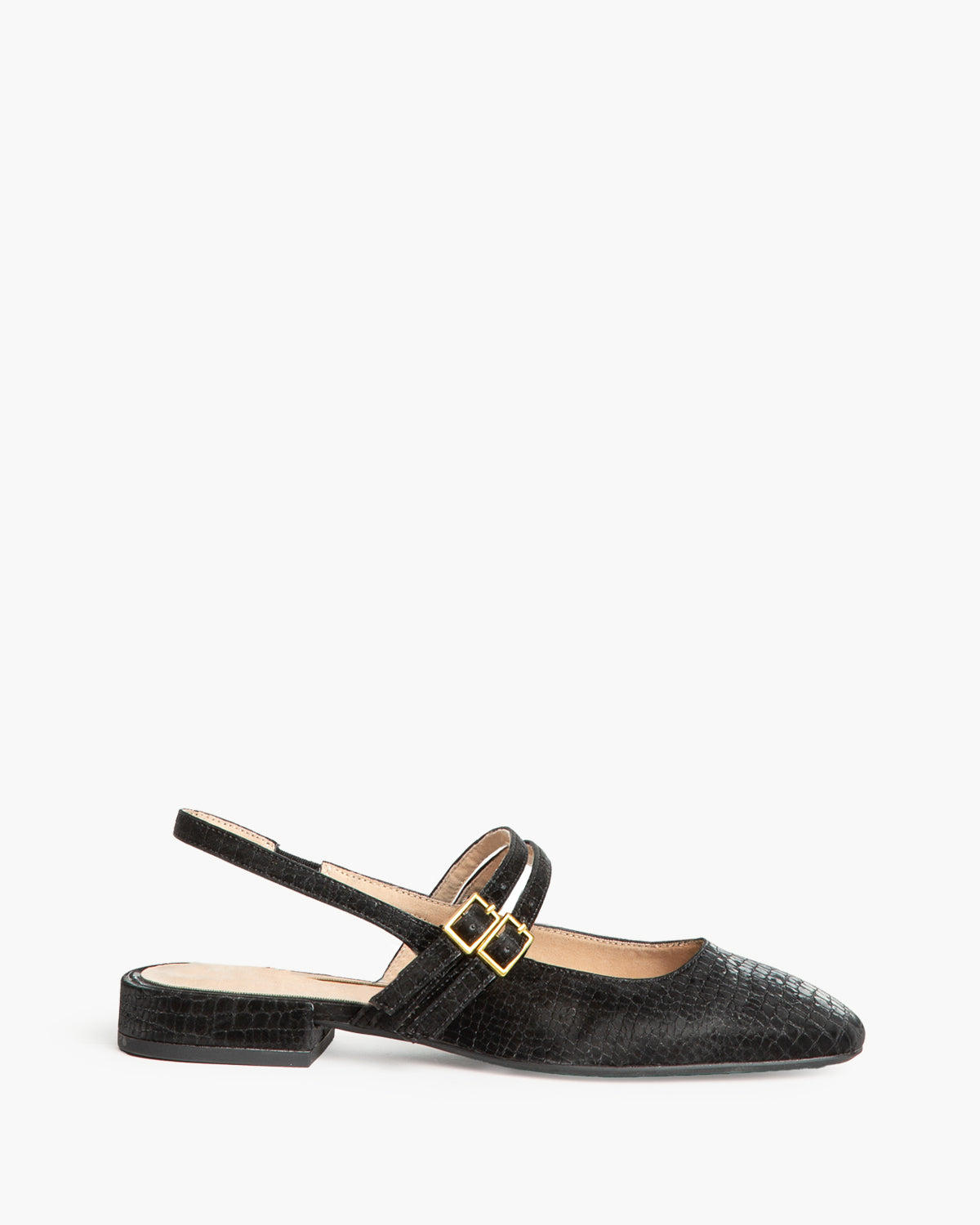 Corina Women Ballerines: black with 2 straps CORINA