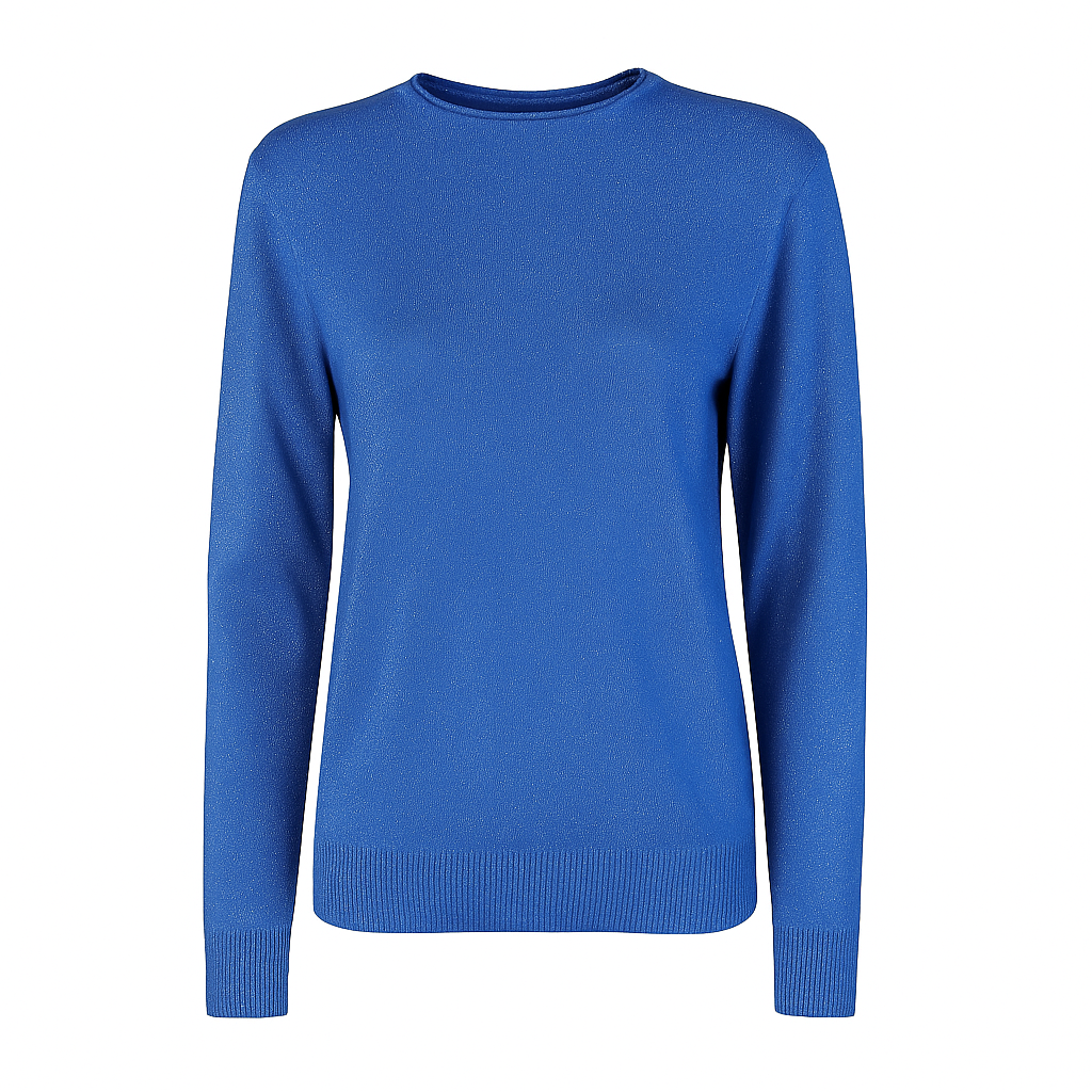 Basic Round neck metallic knit sweater Sunny