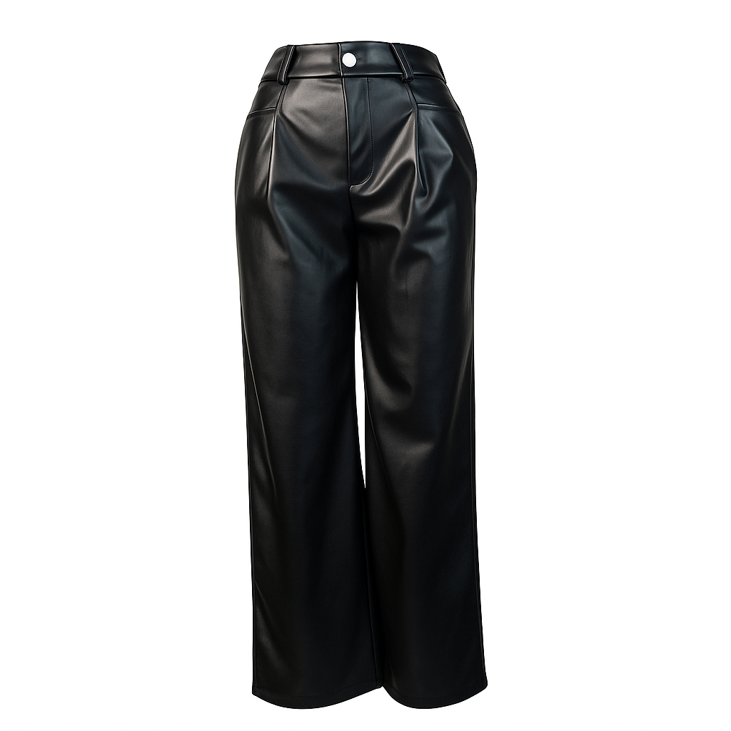 Black leather trousers