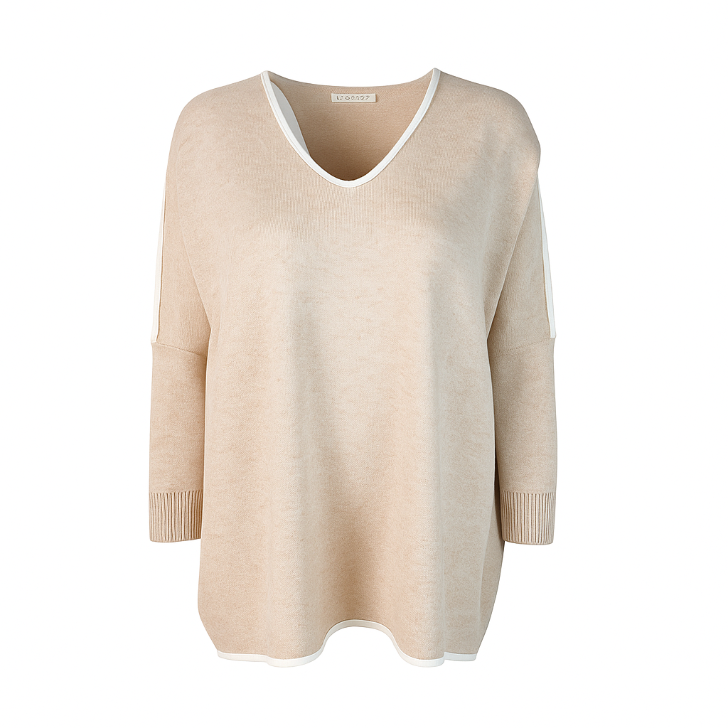 V neck oversize knit sweater
