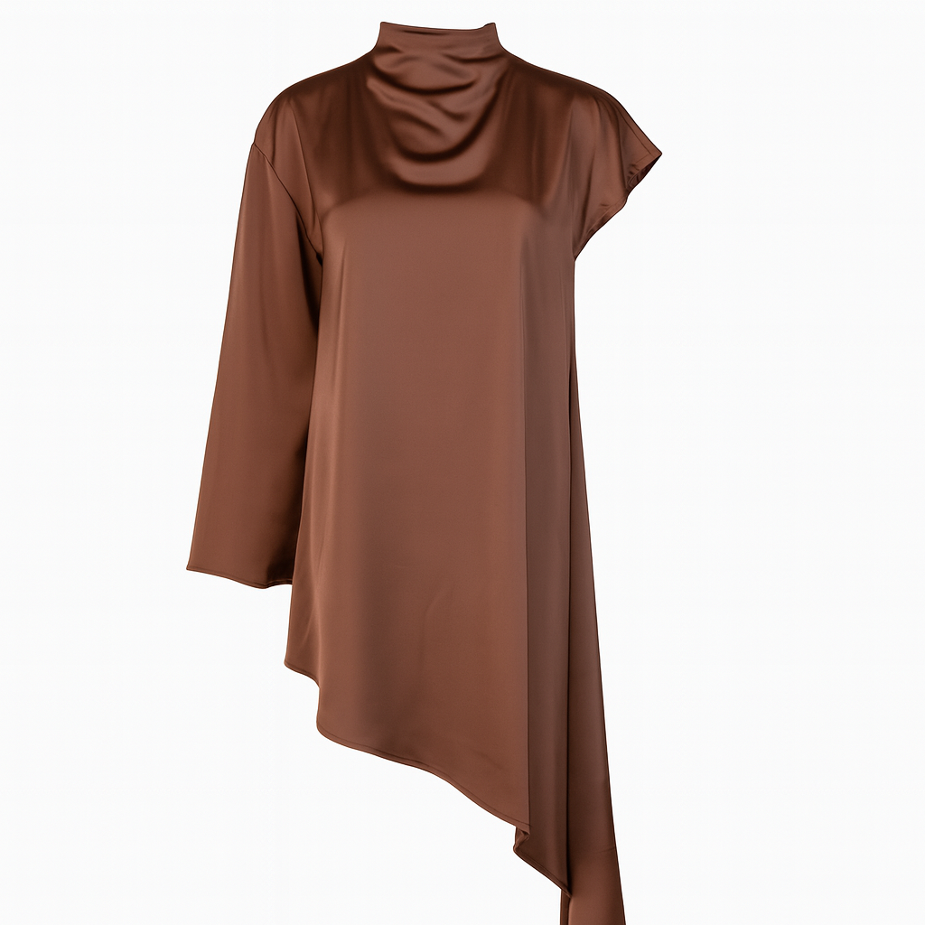 Asymmetrical brown dress