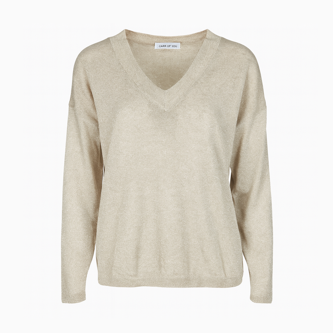 V neck metallic sweater - long sleeves