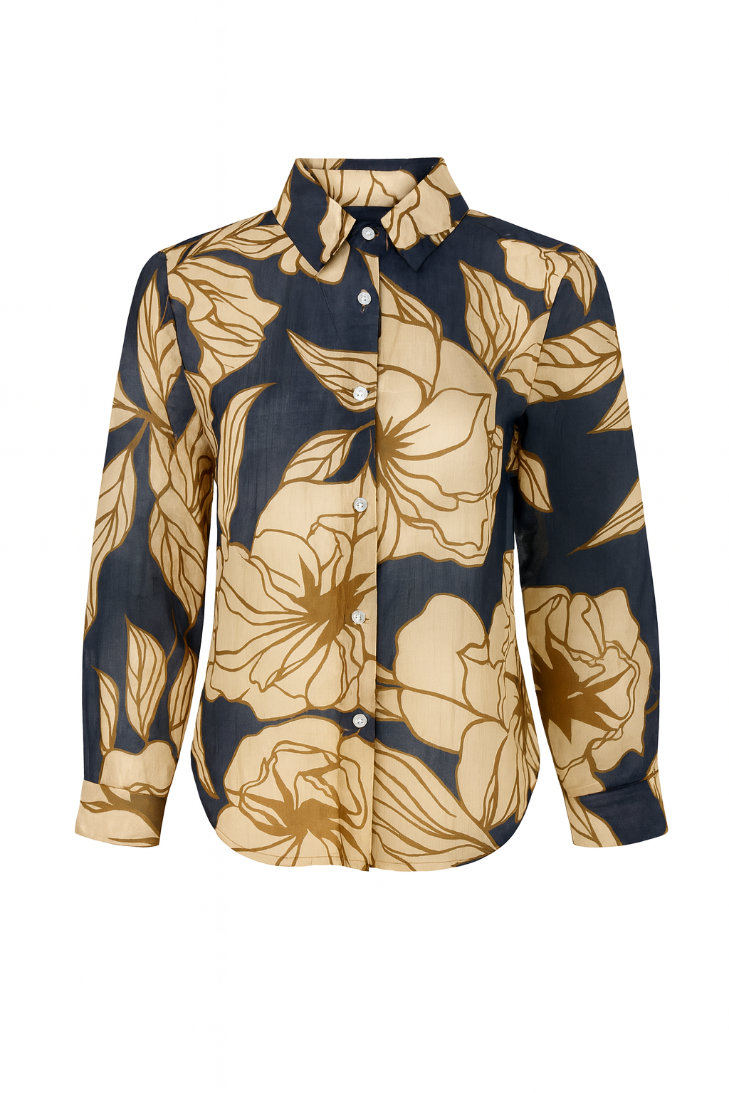 Printed viscose long sleeves shirt BLUED SOUL