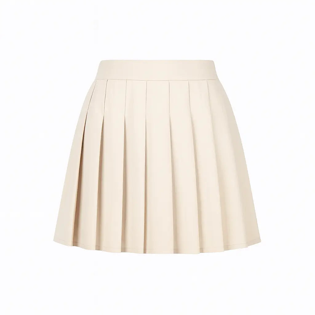 Beige pleated mini skirt CHERRY BLEU