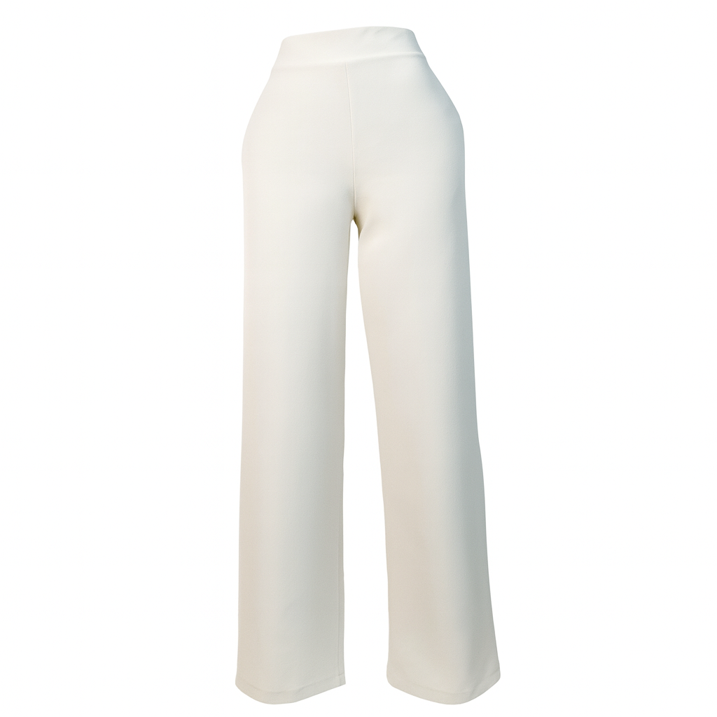Wide legs elastic waiting trousers