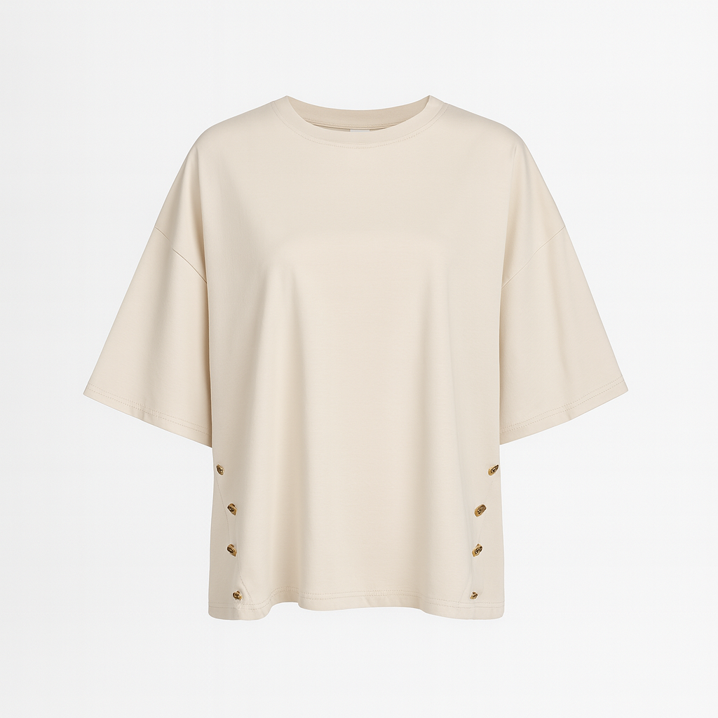 Oversized TSHIRT with gold buttons LARA