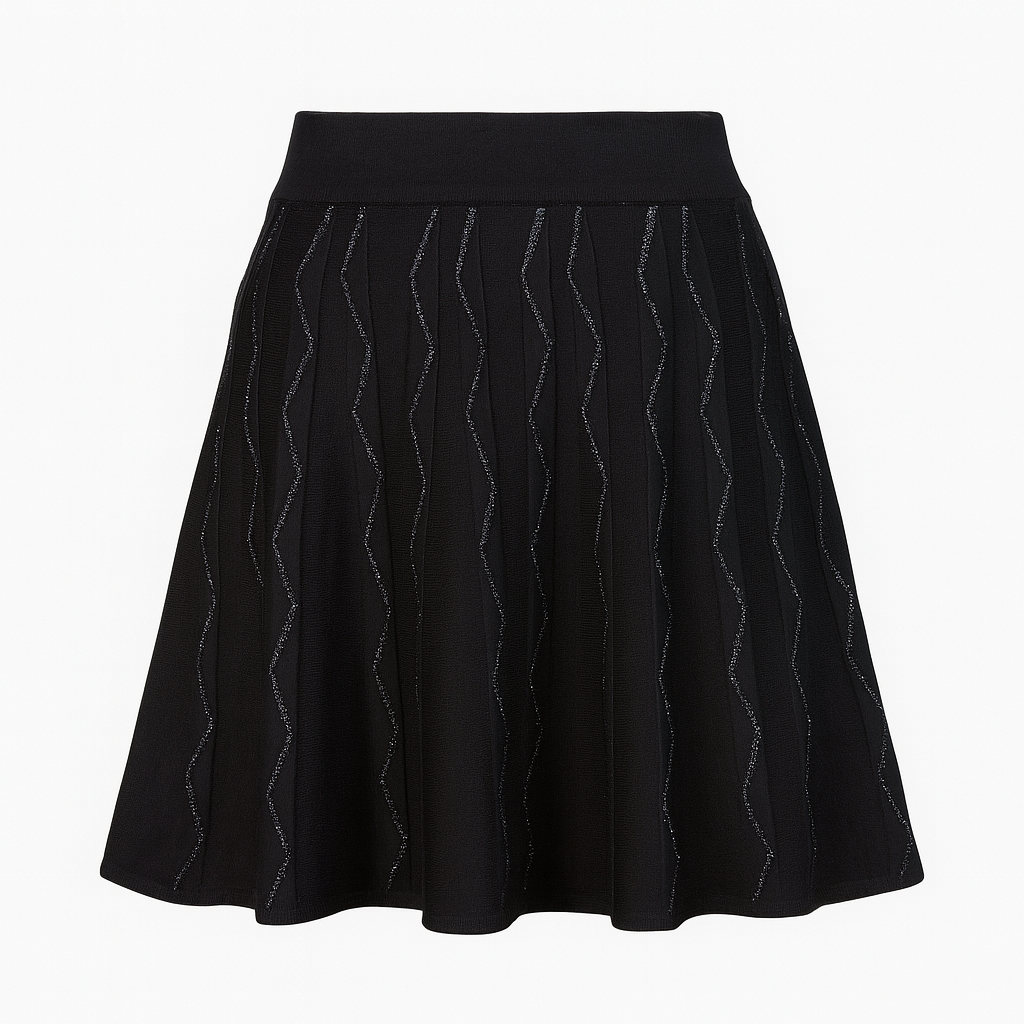 Knit skirt with silver