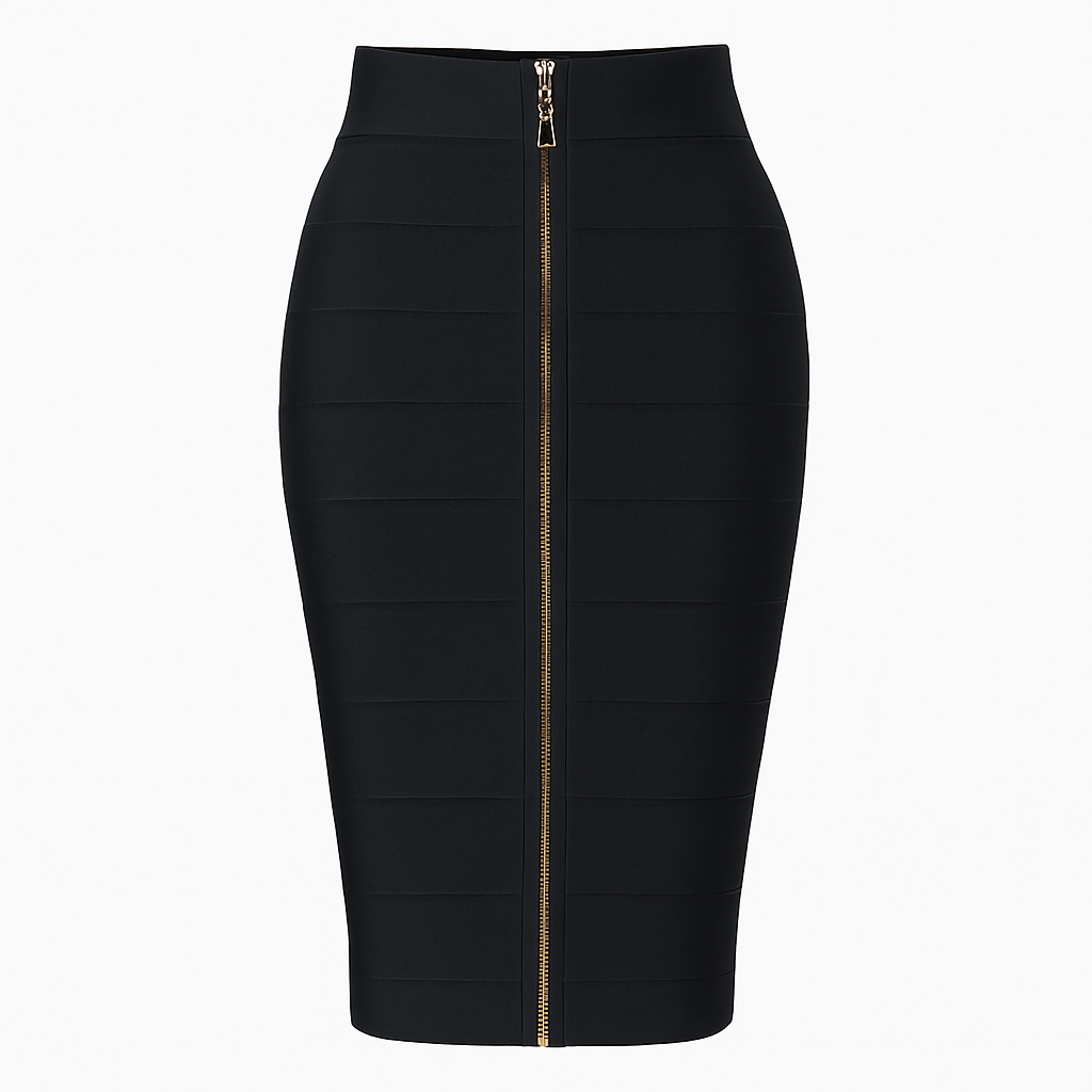 Big size Bandage skirt with zipper