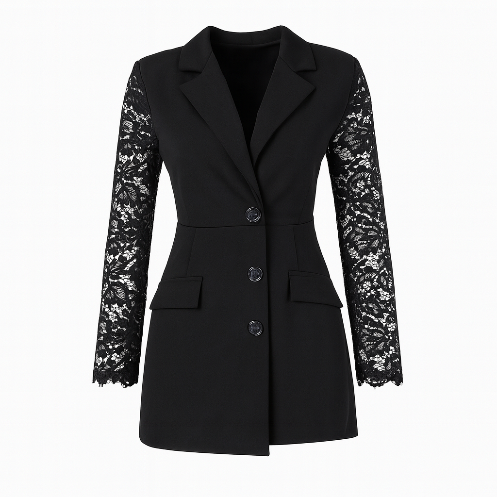 Black jumsuipt (short) with dentelle sleeves