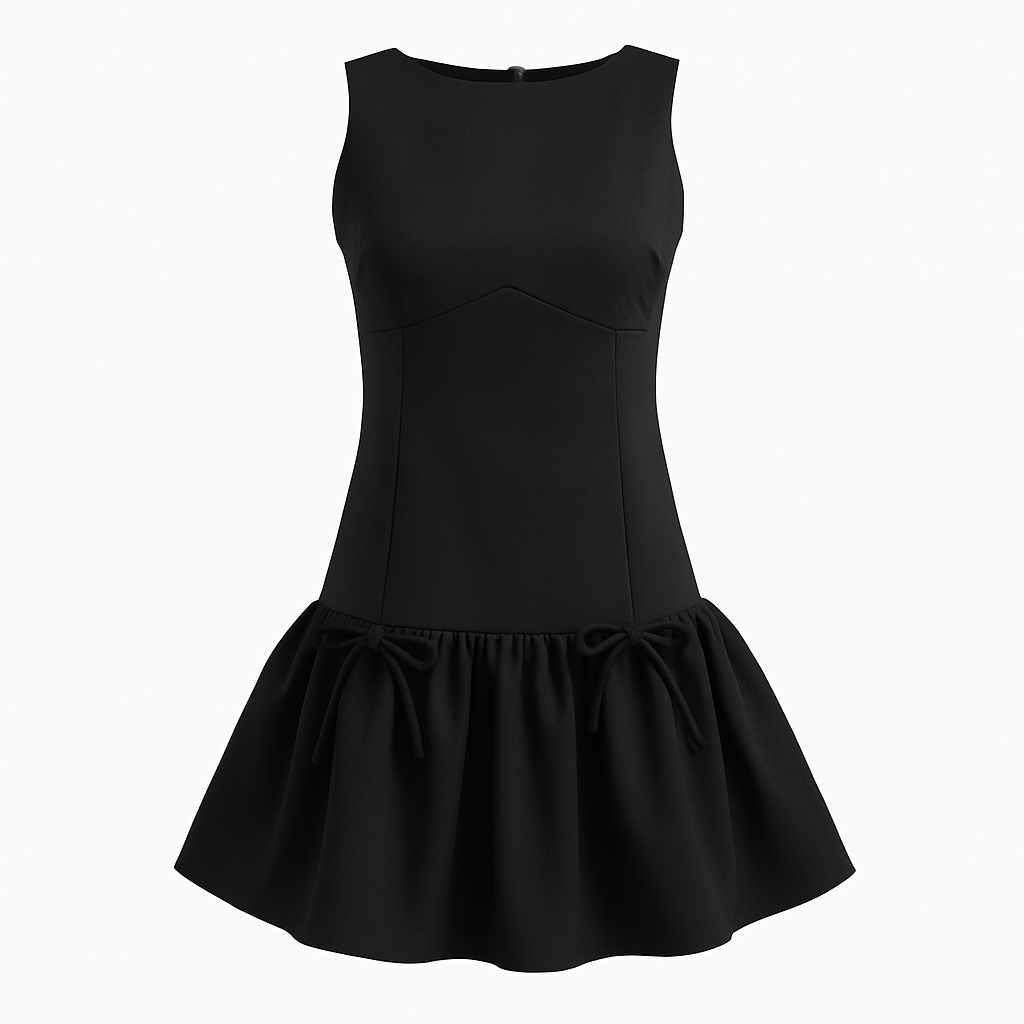 Sleeveless dress with bow details