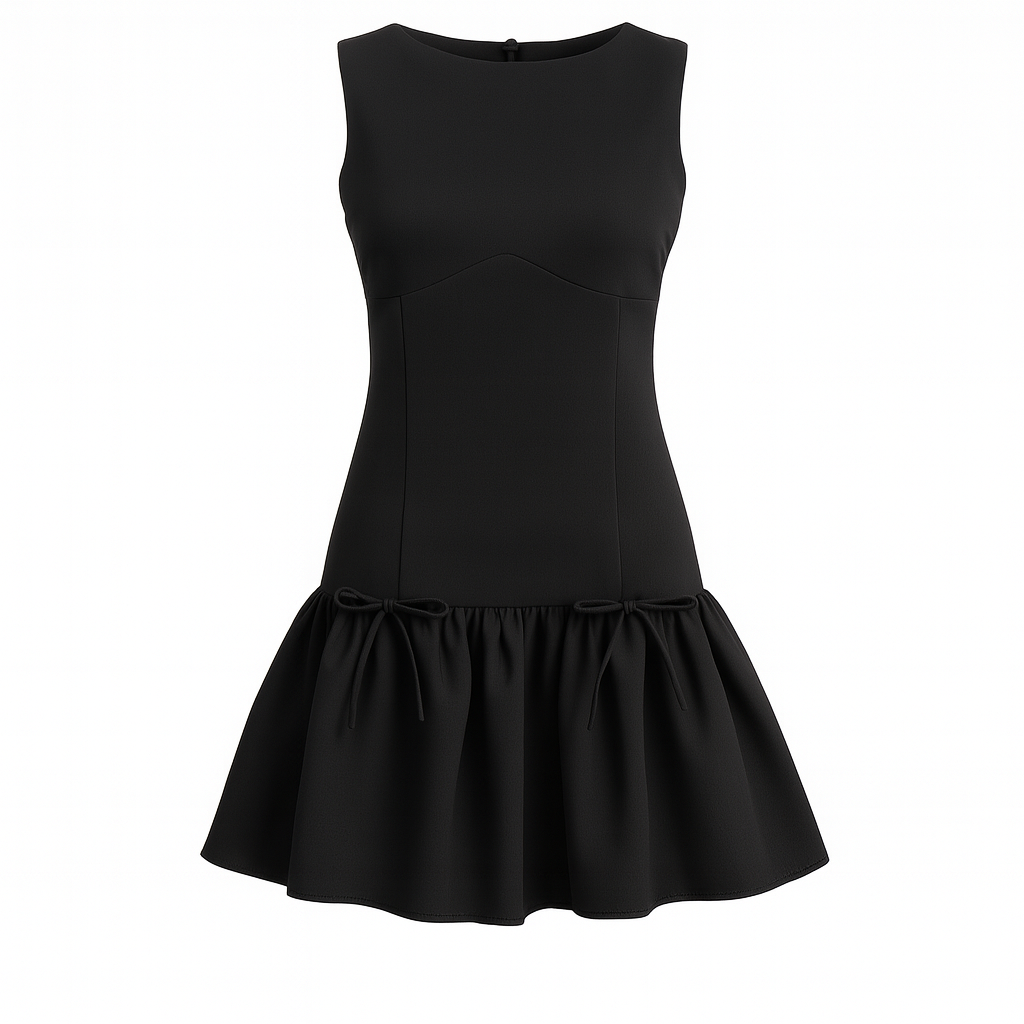 Sleeveless dress with bow details