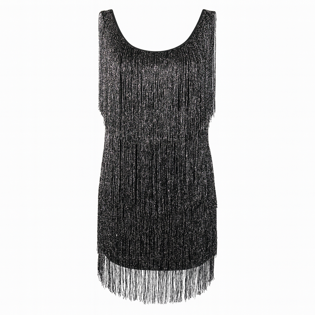 Metallic dress with fringes