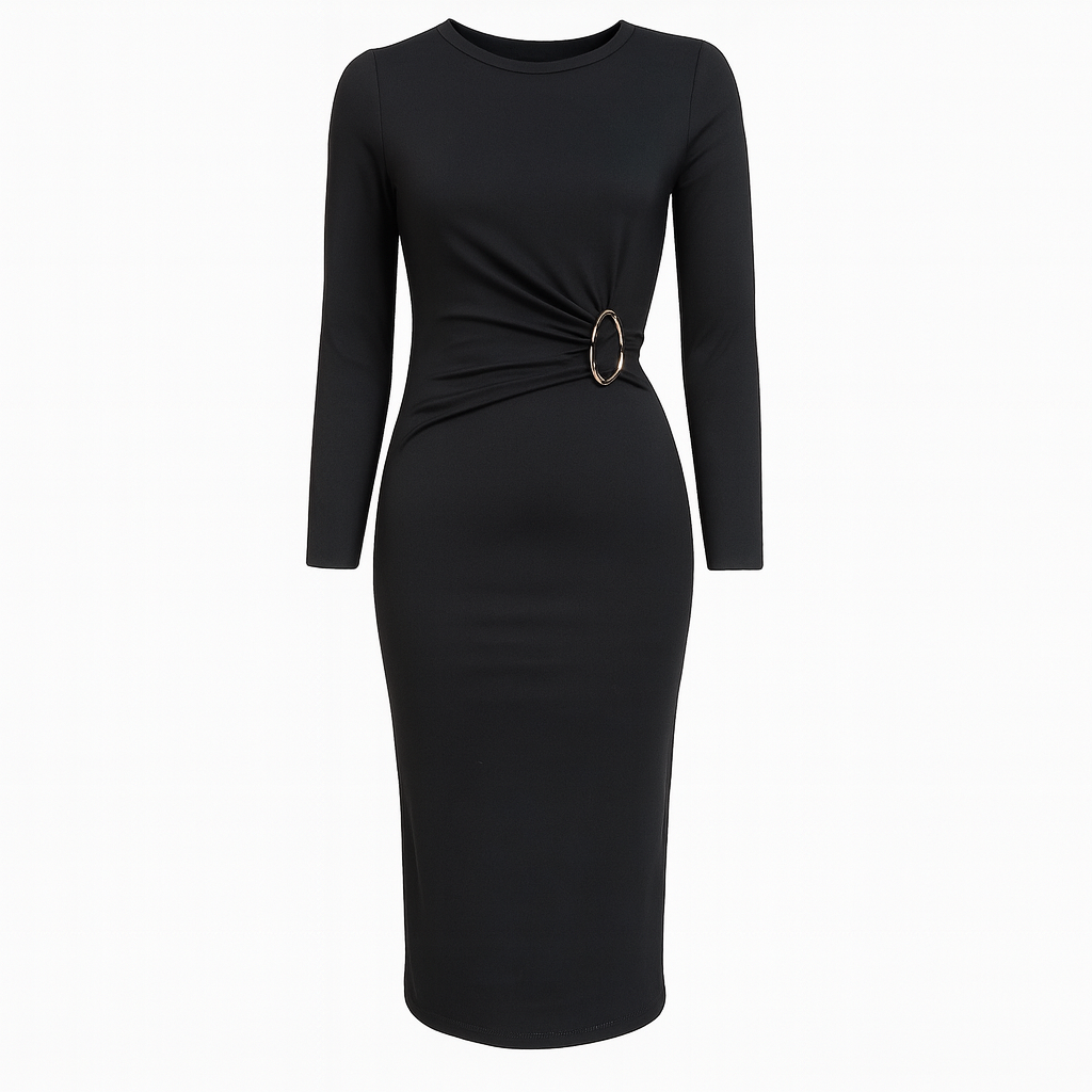 Black dress with gold detail
