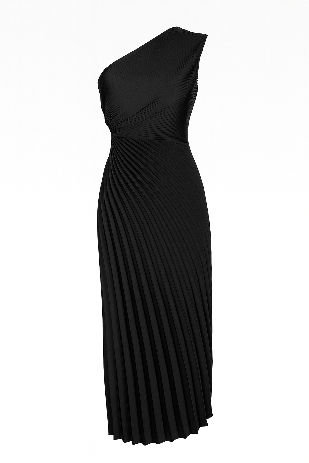 One shoulder black dress
