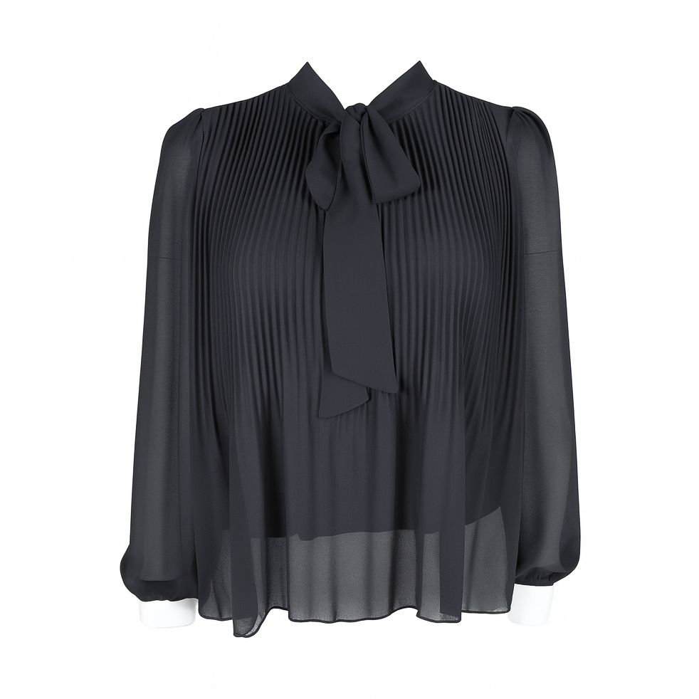 Plain shirt with bow
