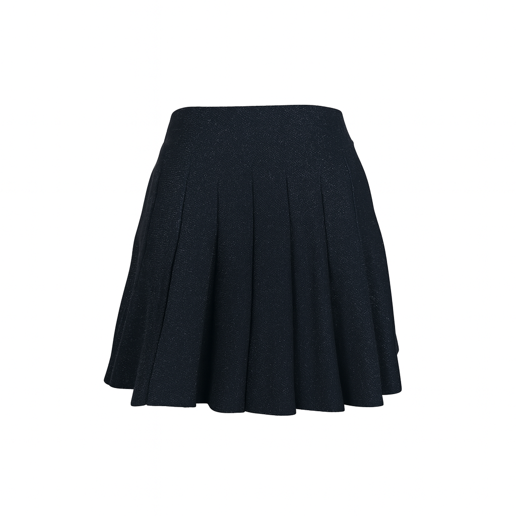 Metallic pleated skirt