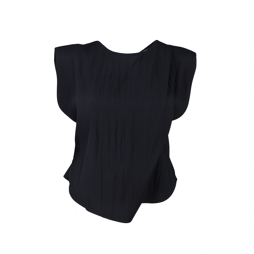Black draped top