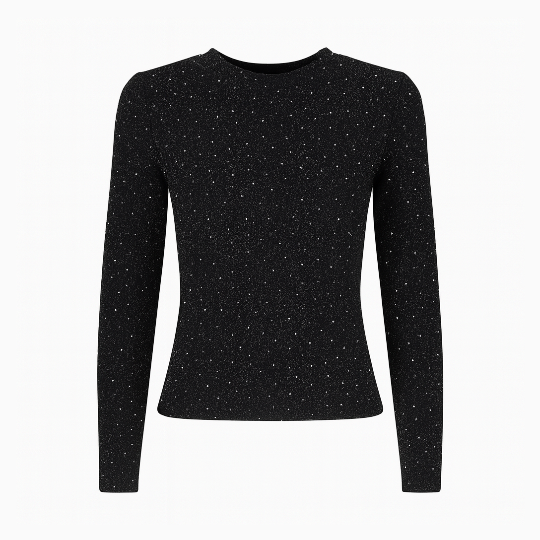 Metallic shirt with silver dots