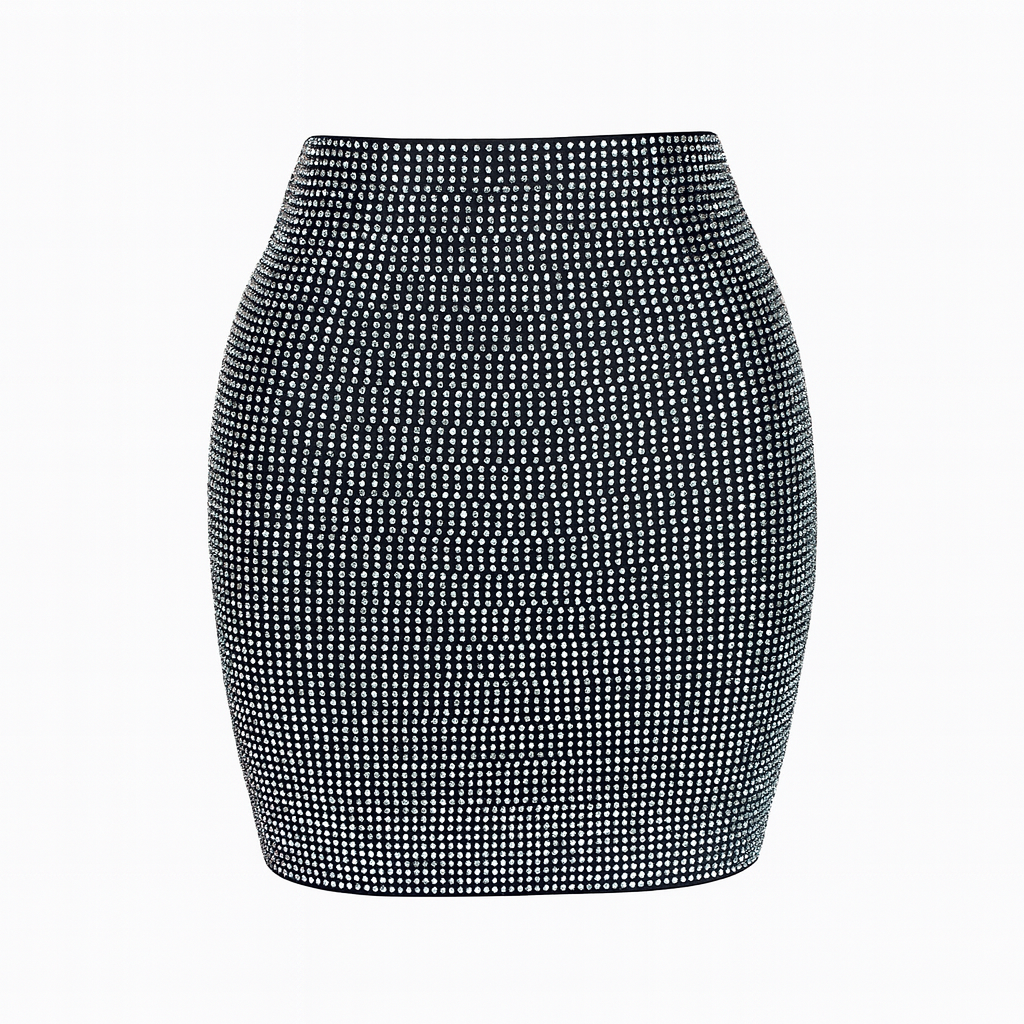 Black and silver elastic skirt