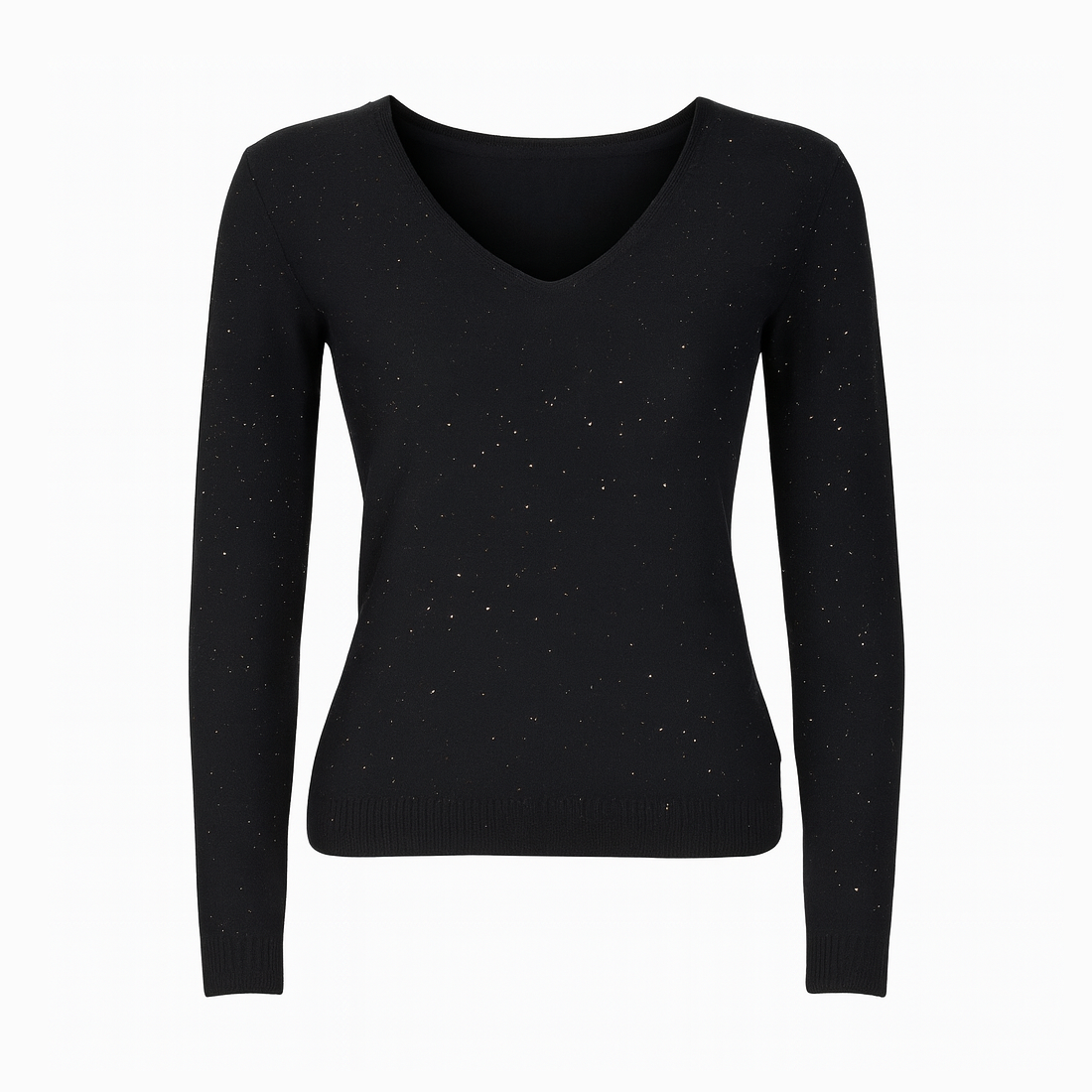 V neck knit sweater with sequins