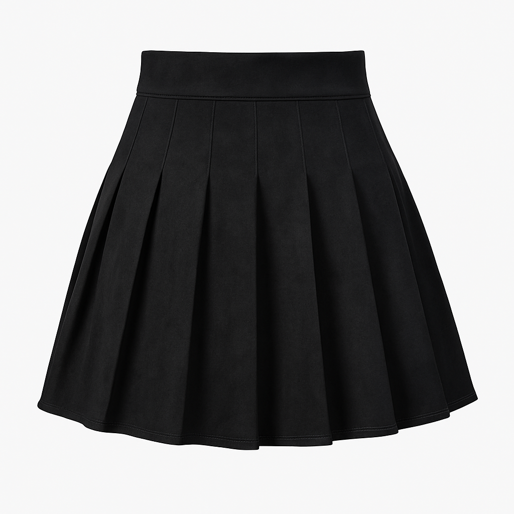 Suede pleated skirt